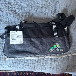 Adidas Women’s Squad 5 Black and Gray Duffel Bag NWT